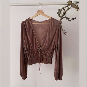 Zara pleated Balloon - Sleeve top